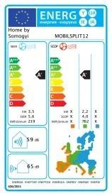 HOME MOBILSPLIT12 mobil hűtő-fűtő split klíma, 3,5 kW, wifi, 4 üzemmód, LED kijelző, távirányító